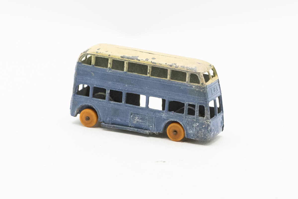 Rare Vintage Dinky Toys 29A Pre-War Motor Double Decker Bus Blue & Cream Model