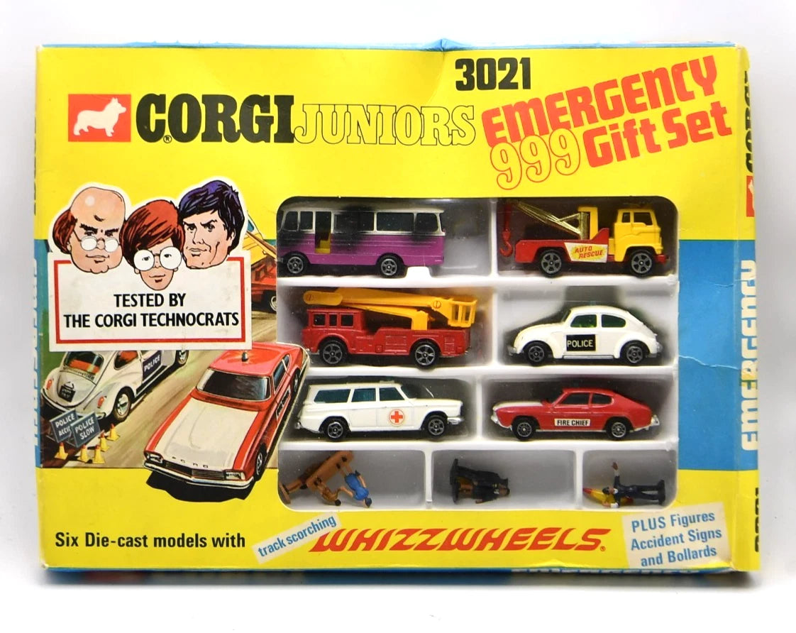 Vintage Original Corgi Juniors Emergency 999 Gift Set 3021