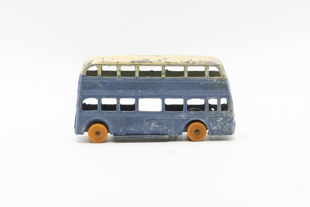 Rare Vintage Dinky Toys 29A Pre-War Motor Double Decker Bus Blue & Cream Model