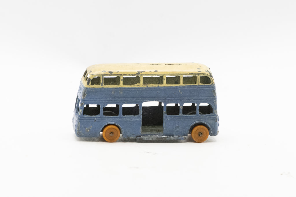 Rare Vintage Dinky Toys 29A Pre-War Motor Double Decker Bus Blue & Cream Model