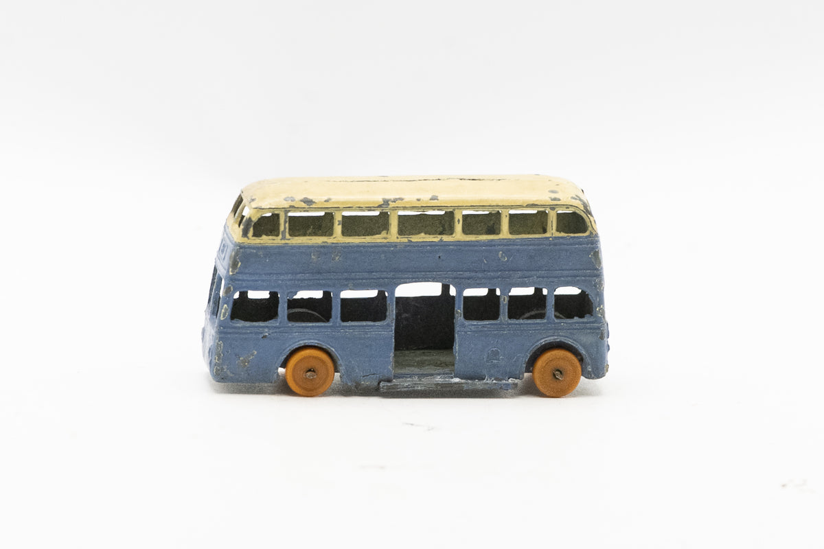 Rare Vintage Dinky Toys 29A Pre-War Motor Double Decker Bus Blue & Cream Model