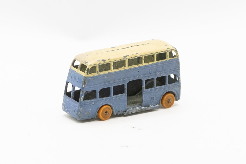 Rare Vintage Dinky Toys 29A Pre-War Motor Double Decker Bus Blue & Cream Model