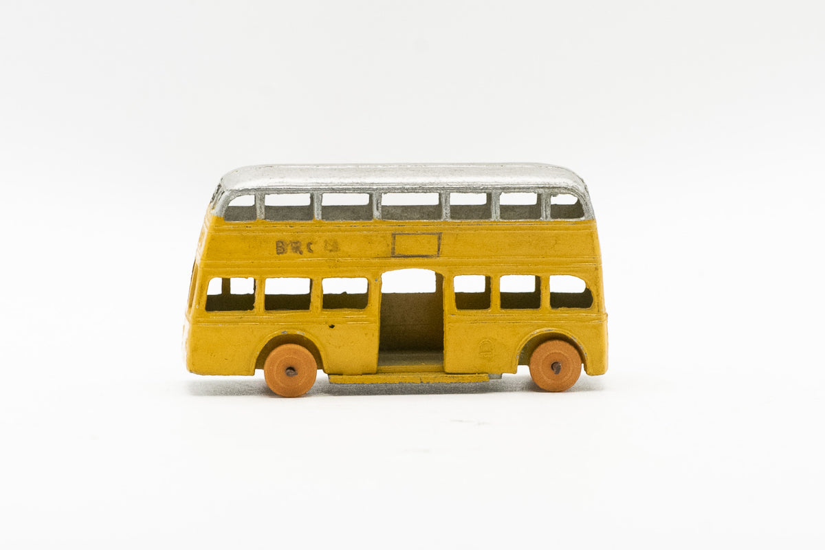 Rare Vintage Dinky Toys 29A Pre-War Motor Double Decker Bus Yellow / Silver Co-op Model