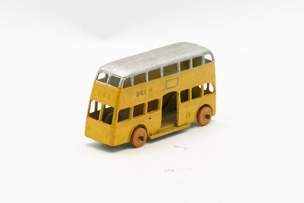 Rare Vintage Dinky Toys 29A Pre-War Motor Double Decker Bus Yellow / Silver Co-op Model